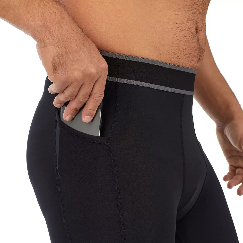 Cuddl Duds Mens Midweight Lite Compression Performance Base Layer Pants Gray XL