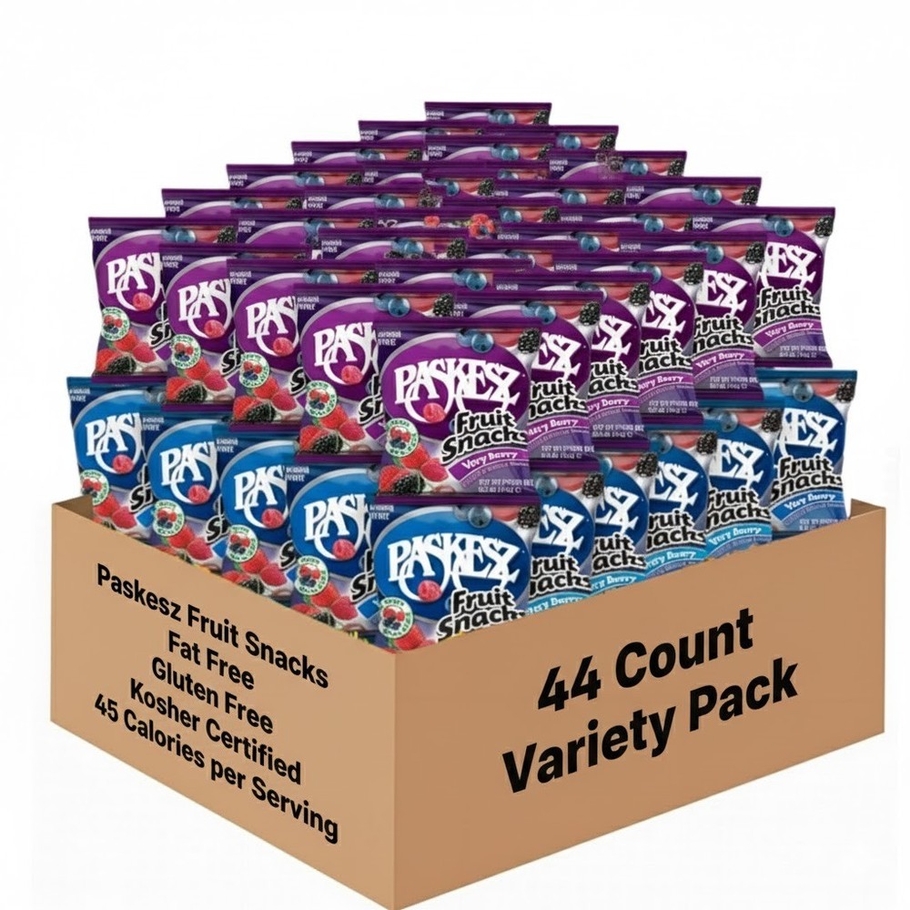 Paskesz Fruit Snacks Variety Pack, Kosher Certified, 44 Count