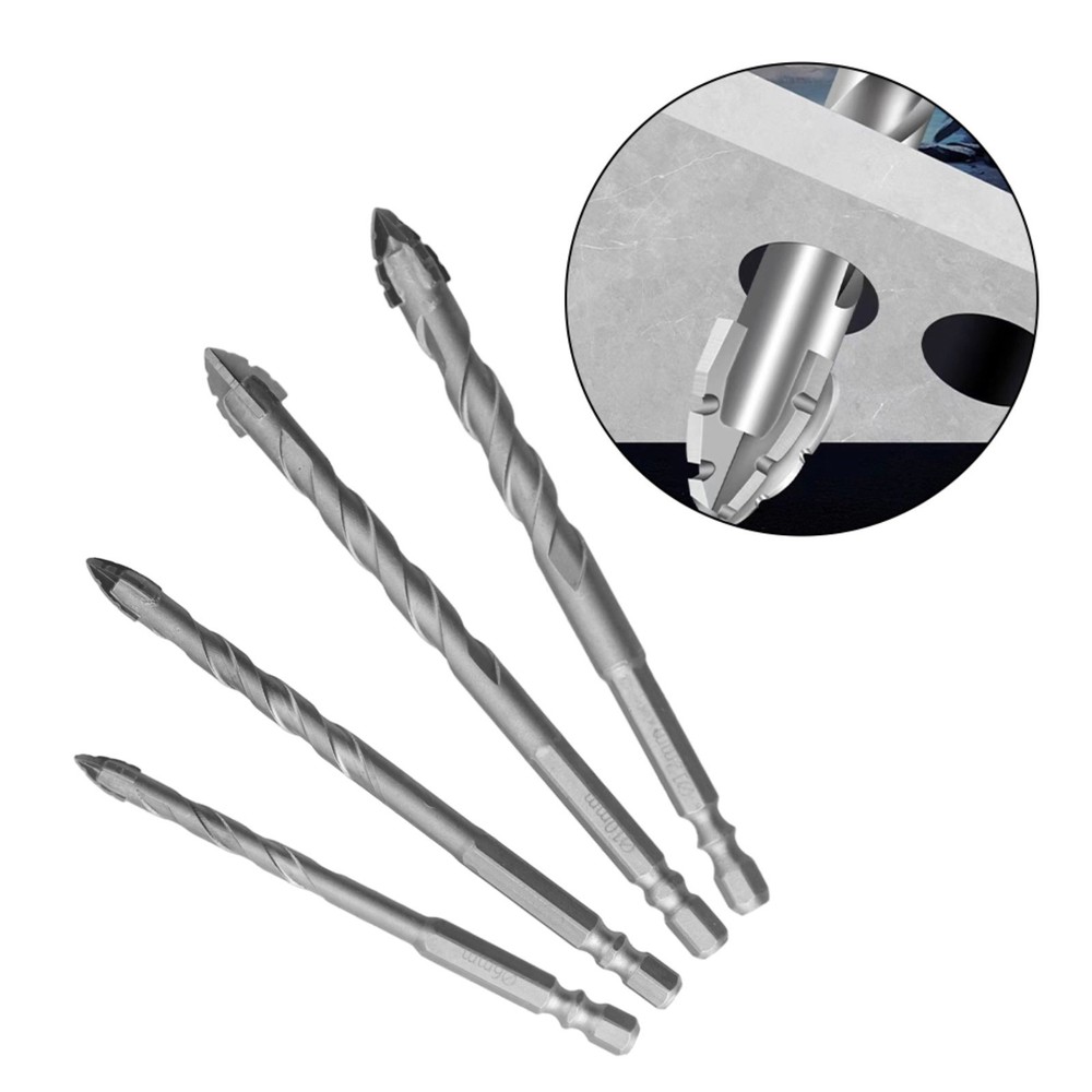 Compact Eccentric Drill Bits Set of 4 for Various Material Applications