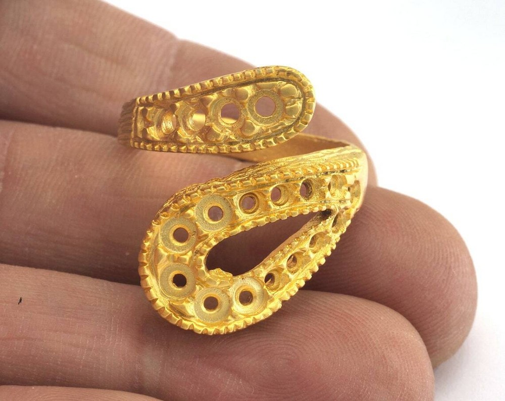 Ring Adjustable Ring Setting - Matt Gold Plated brass (18mm 8US inner size 3148