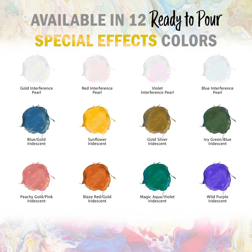 Gold Interference Pearl Special Effects Pouring Paint - Quart Bottle