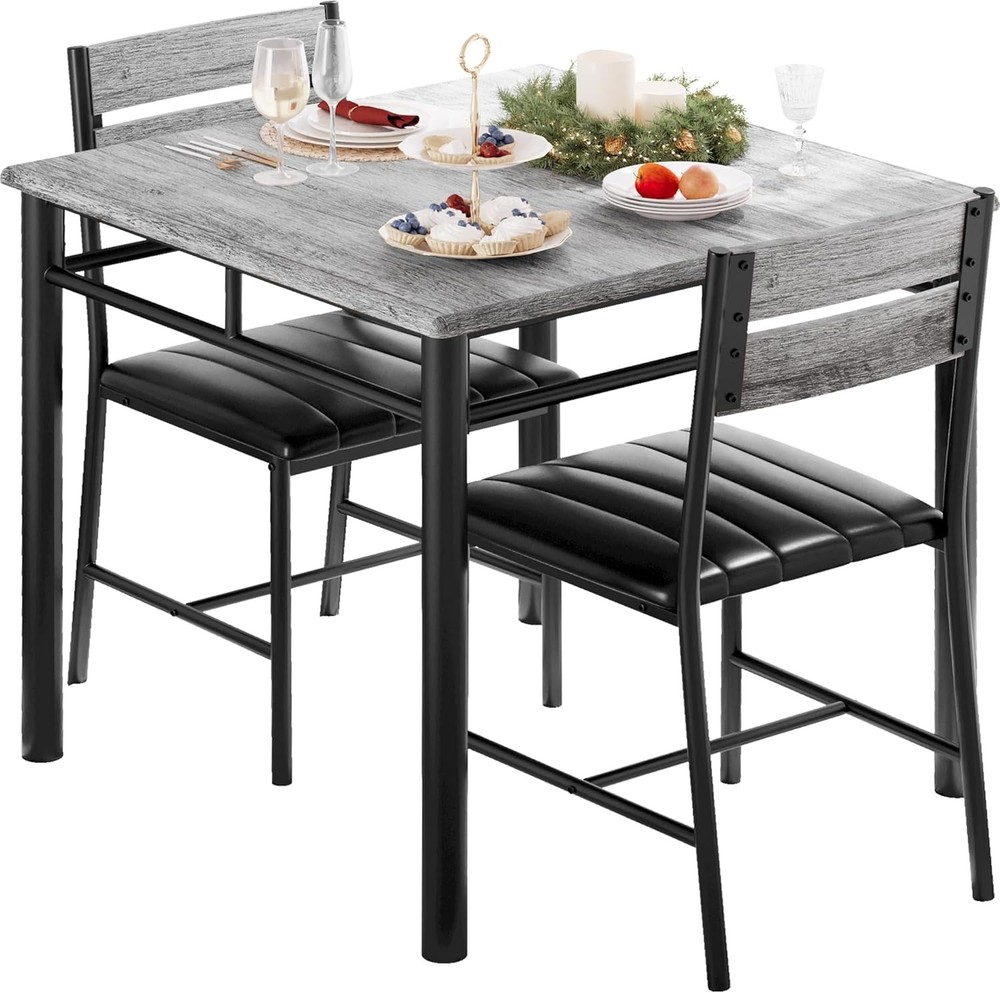 Dining Table Set 2 Small Kitchen Table W/ Upholstered Chairs Dinning Table Set
