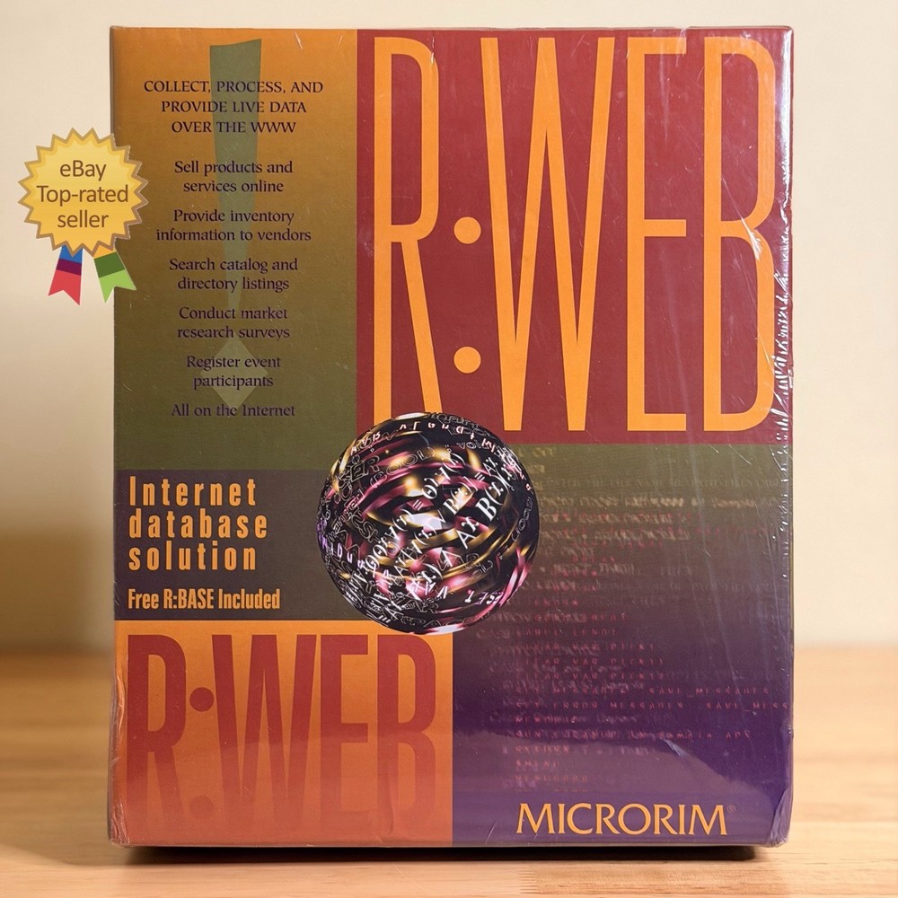 NEW 1995 Microrim R:WEB Internet Database Solution Includes R:BASE 5.5 ⚠️SEALED