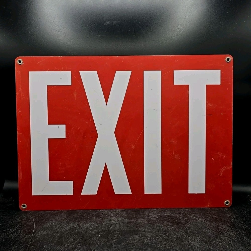 Vintage Red Exit Sign 10x14