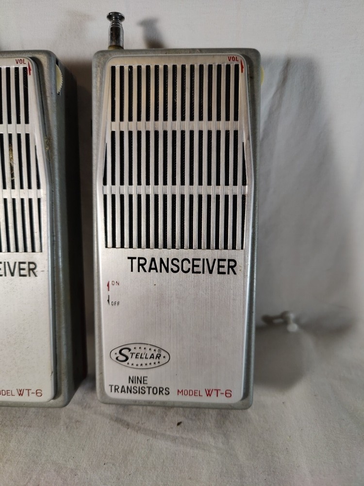 Pair Of 1960’s Transceiver Stellar Nine Transistors Model WT-6 UNTESTED