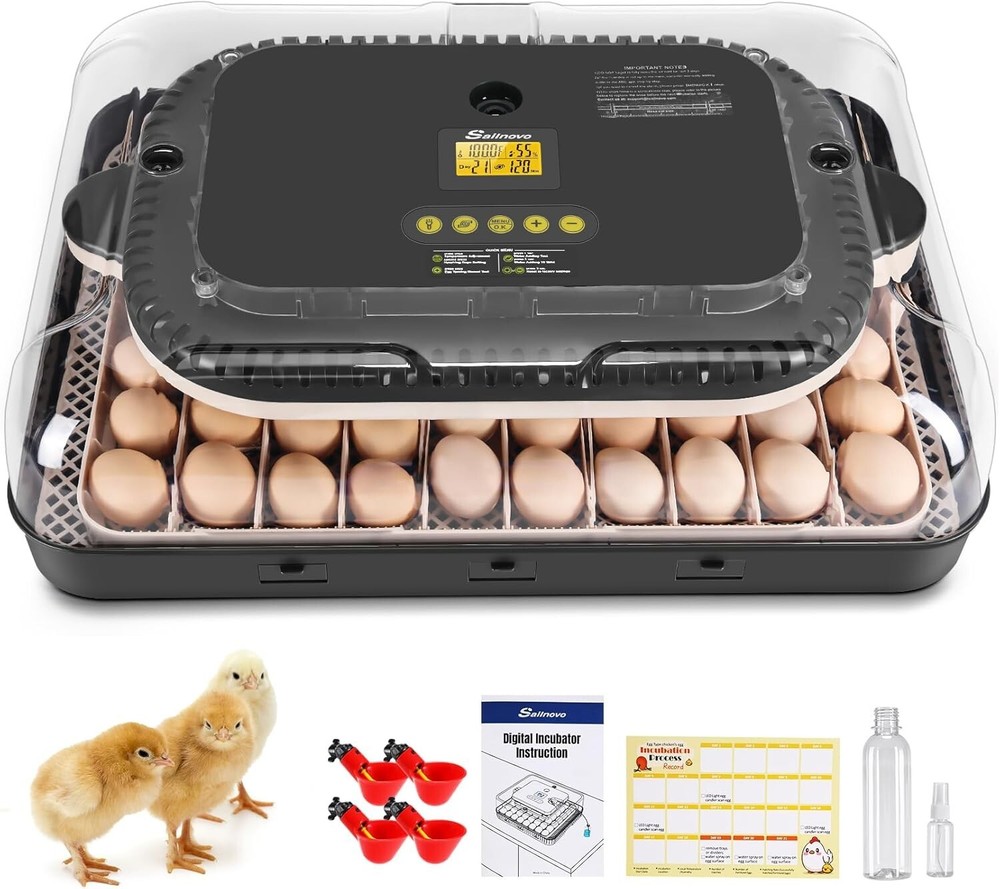 70 Egg Incubator for Hatching Eggs w/Automatic Egg Turning Temperature Control