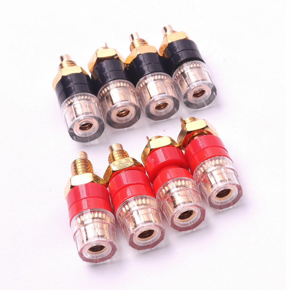 Black Speaker Terminal Binding Post Banana Plug Jack Female Socket Connector