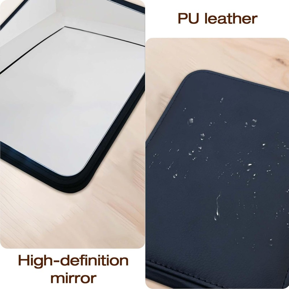 gogofree Foldable Desktop Mirror, 8" × 6" Adjustable Angle 8"L x 6"W, Black