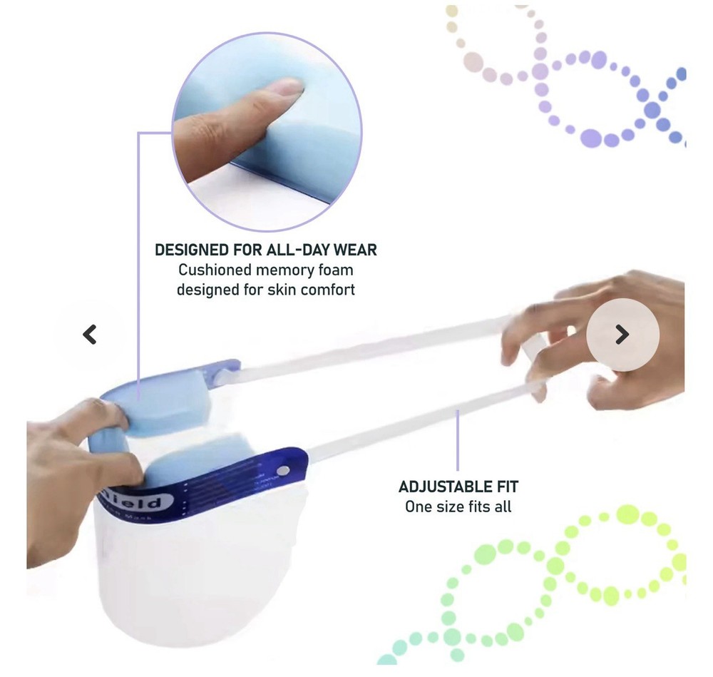 Disposable Face Shield With Soft Elastic Strap - Bulk Buy 10 Pack