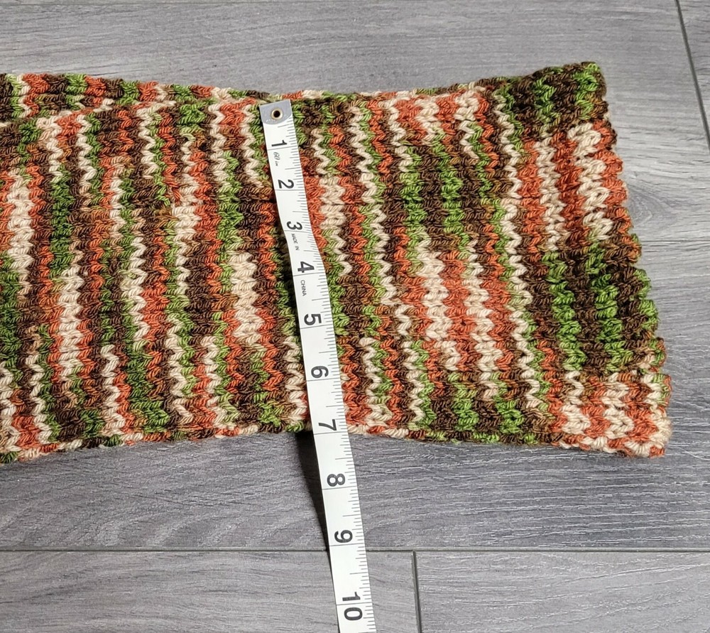Handmade Knitted Scarf Browns/Green