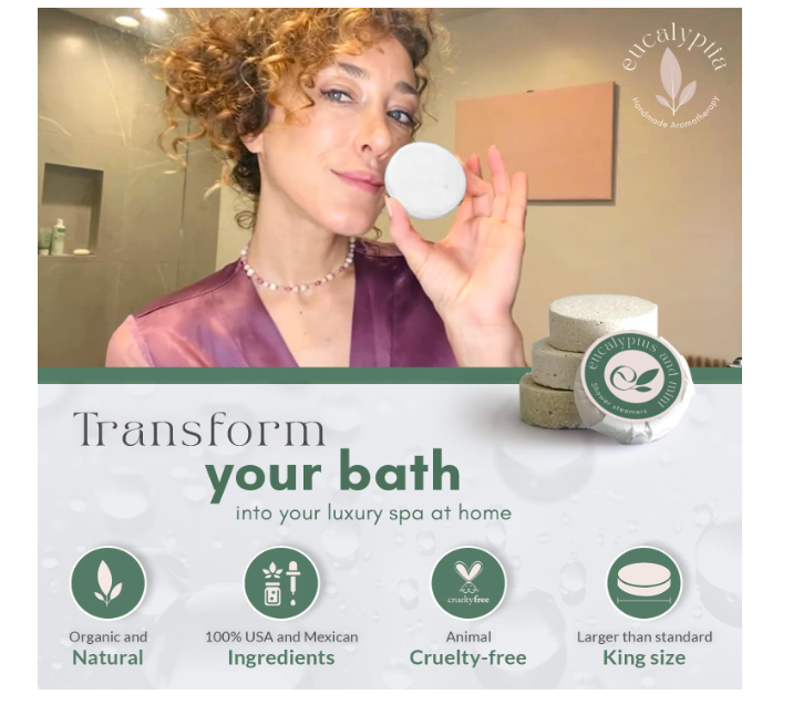 Mint Eucalyptus Shower Steamers – 10 Pack Aromatherapy Tablets for Relaxation