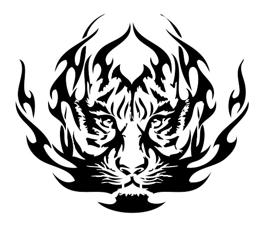 Tiger with flames Stencil Template Airbrush Paint #37