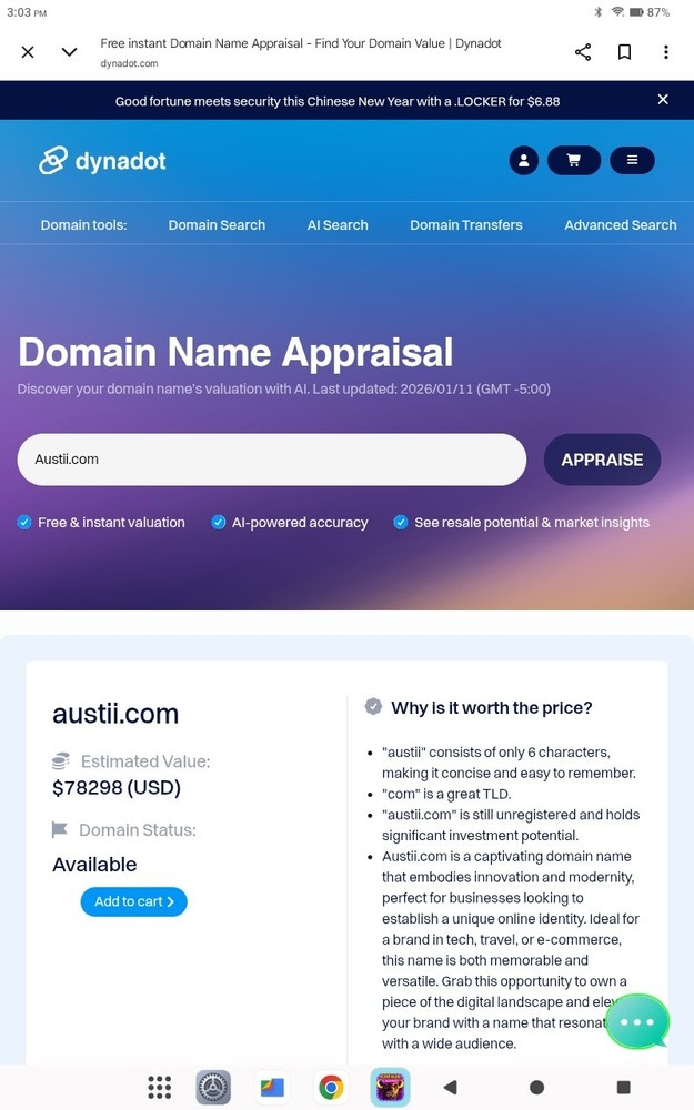 💥💥AUSTII.COM DOMAIN NAME VALUED AT $2000.00-$80,266.00