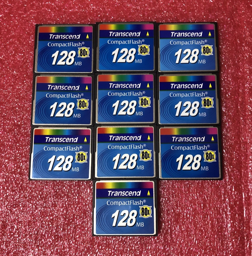 Transcend 128mb 80X Compact Flash CF Memory Cards. 10PCS!