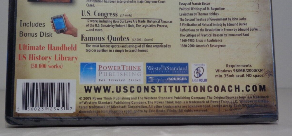 US CONSTITUTION COACH KIT From PowerThink / New DVD / Computer Software