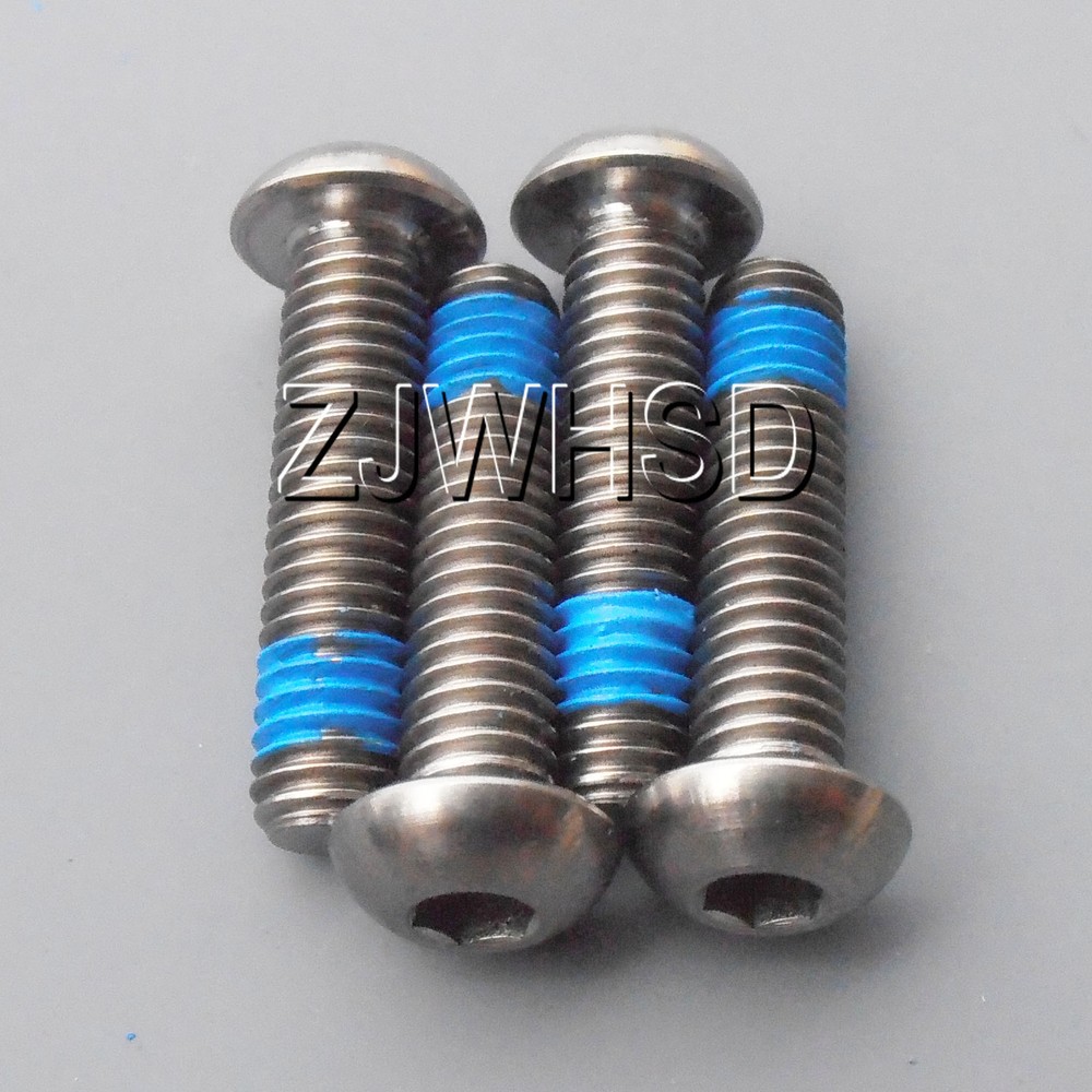 4pcs M6 x 25 mm Ti Titanium Screw Bolt Allen Hex Socket Button Head ThreadLocker