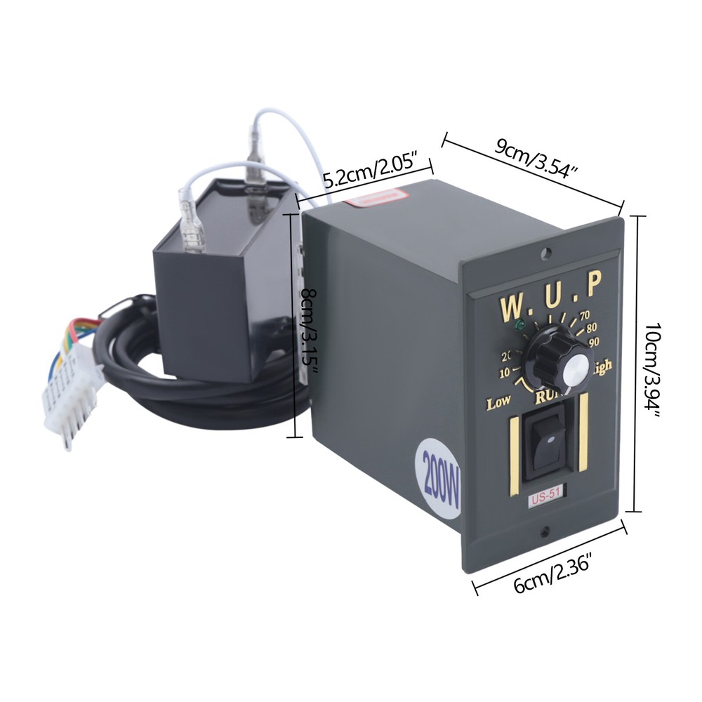 20K 200W 110V AC Gear Motor Electric Variable with Speed Controller Single Phase