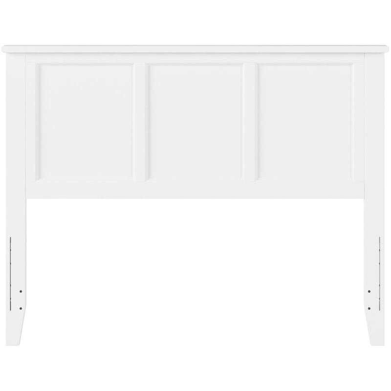 Leo & Lacey Traditional Solid Hardwood Full Panel Headboard in White