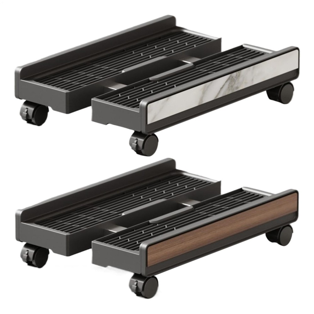 Computer Tower Holder Adjustable Stand With Rolling Wheels For Desktop Office