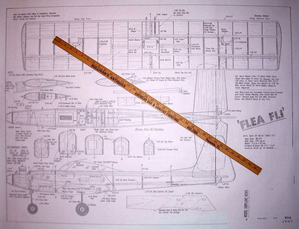Phil Kraft's FLEA-FLI PLAN & CONSTRUCTION ARTICLE to Build RC Model Airplane