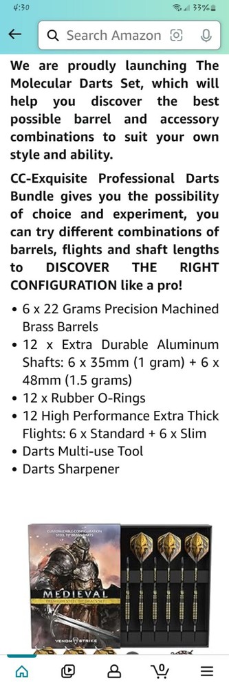 Premium Steel Tip DARTS Set MEDIEVAL