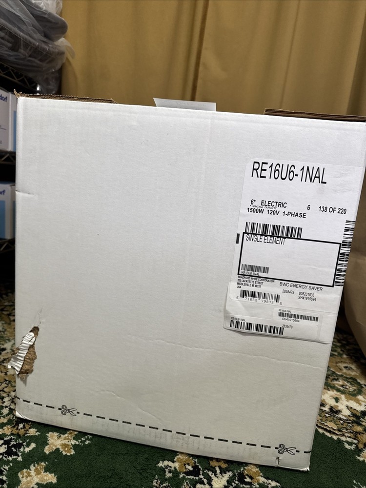 BRADFORD WHITE RE16U6-1NAL GALLON 1-PHASE AC ONLY AUTOMATIC STORAGE WATER HEATER