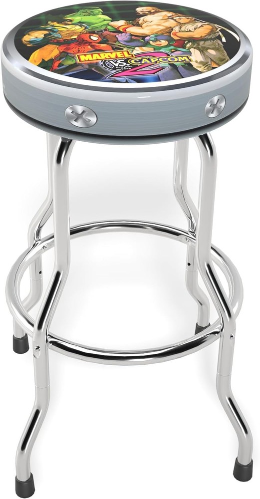 Arcade1Up Marvel VS Capcom 2, Officially Licensed Adjustable Stool with Chrome-P