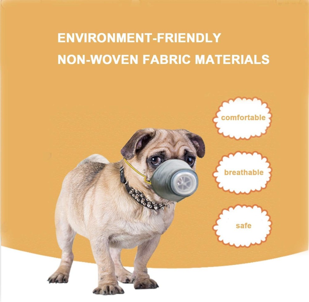 Dog Respirator Muzzle 3-Pack Adjustable Breathable Dog Protective Muzzle Pet