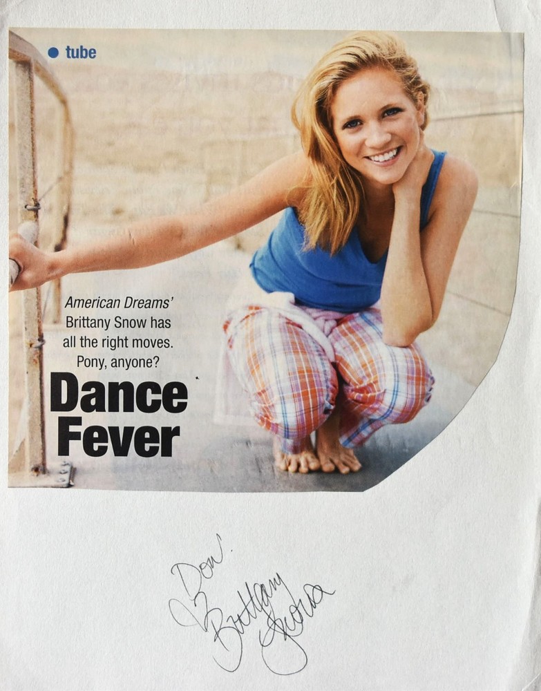 Brittany Snow Original Hand Signed Paper