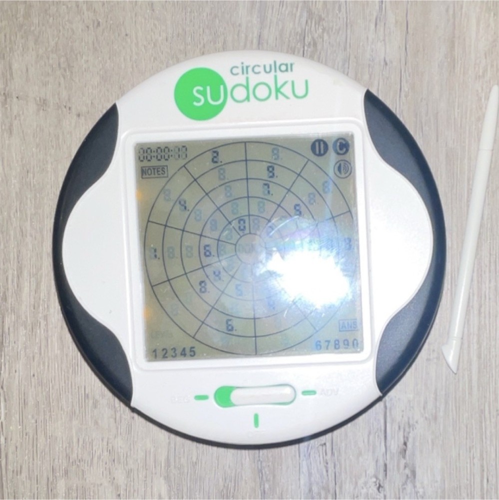 Circular Sudoku Handheld Electronic Game with Stylus