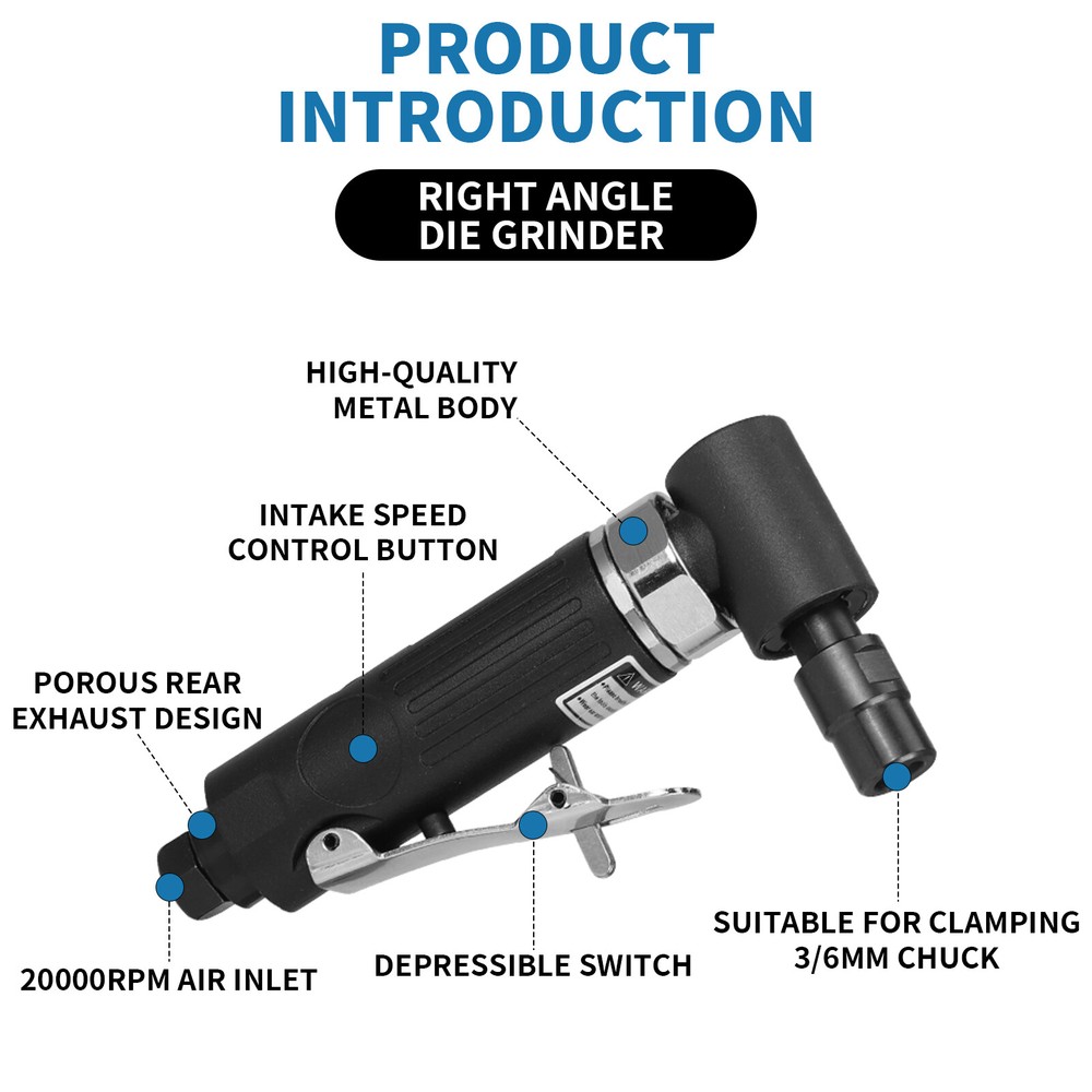 PRO 1/4" Right Angle Air Angle Die Grinder Tool Cutting FABRICATION Auto Tools