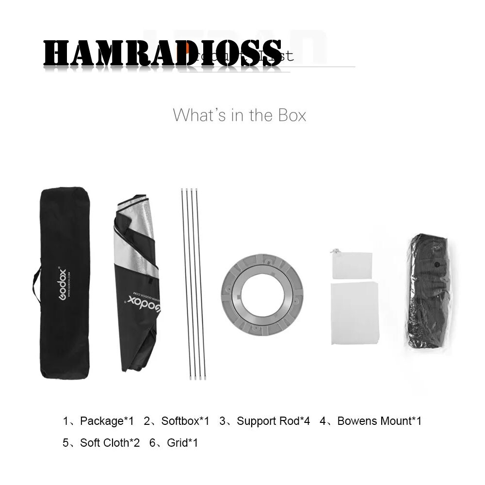 Softbox Portable Rectangular Honeycomb Grid Softbox Lighting Kit+Bowens Mount