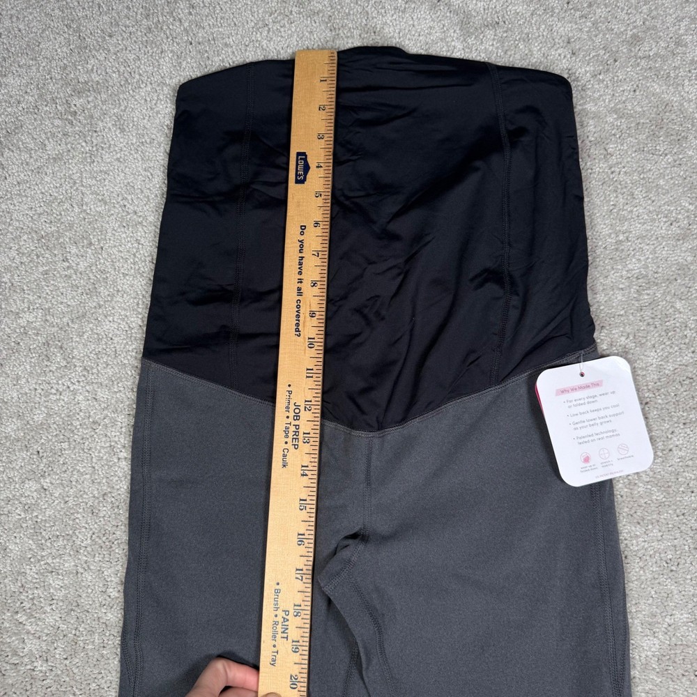 Isabel Maternity Active Capri Pants Crossover Panel Gray Women's Size M