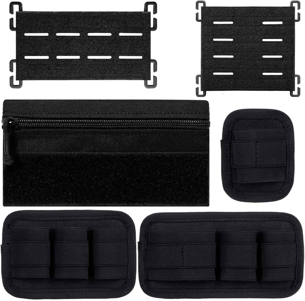 6 Piece Tactical Bag Insert Pack, Modular Elastic Loop Panel Organizers Pouch In