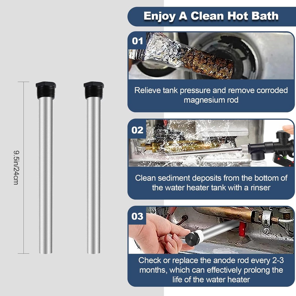 SET RV Water Heater Magnesium Anode Rod & Flush Wand Rinser For Suburban 232767