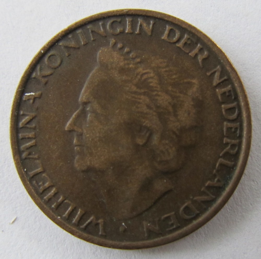 1948 Netherlands 5 Cents KM#176 & 1 Cent KM #175
