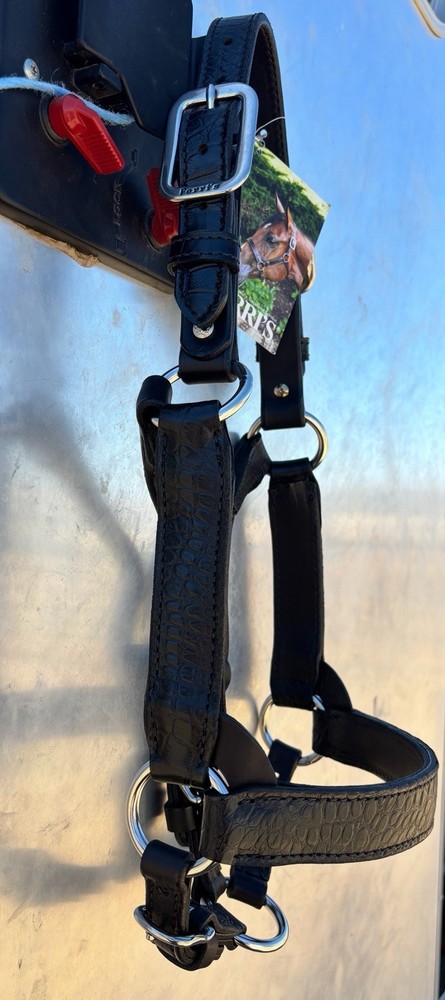 Perris Black Croc Halter