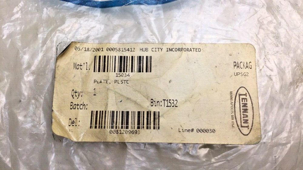 Tennant 15034 Plastic Plate