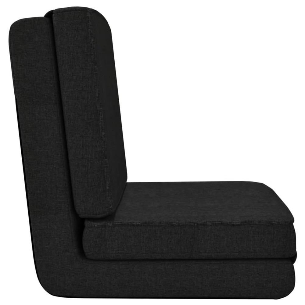 Floor Chair Black Polyester, metal, foam Compact Foldable
