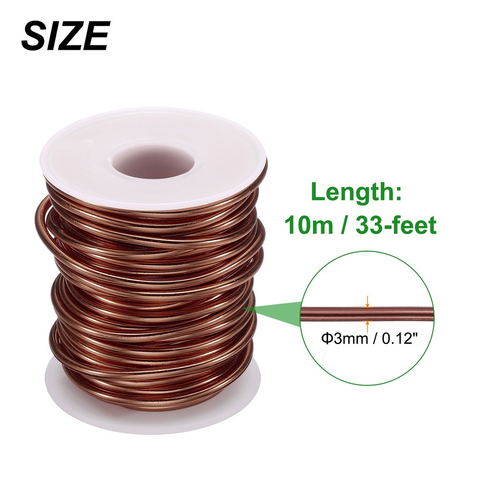Bonsai Wire Anodized Aluminum Training Wire Roll 3mm 33ft Copper