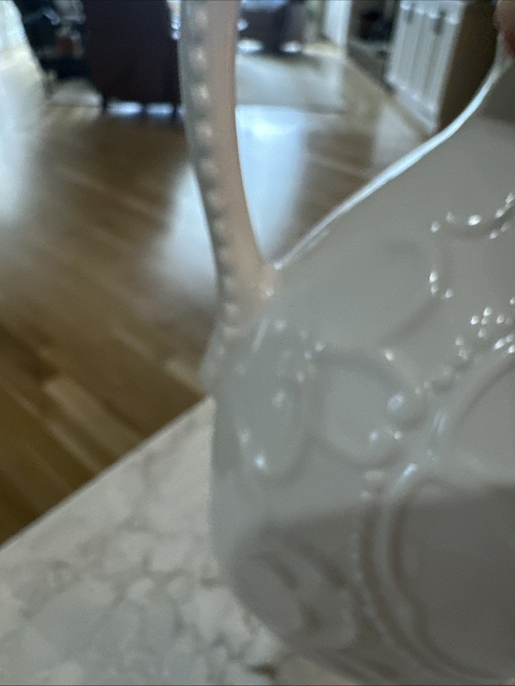 White Pitcher, Slim, Embossed Design