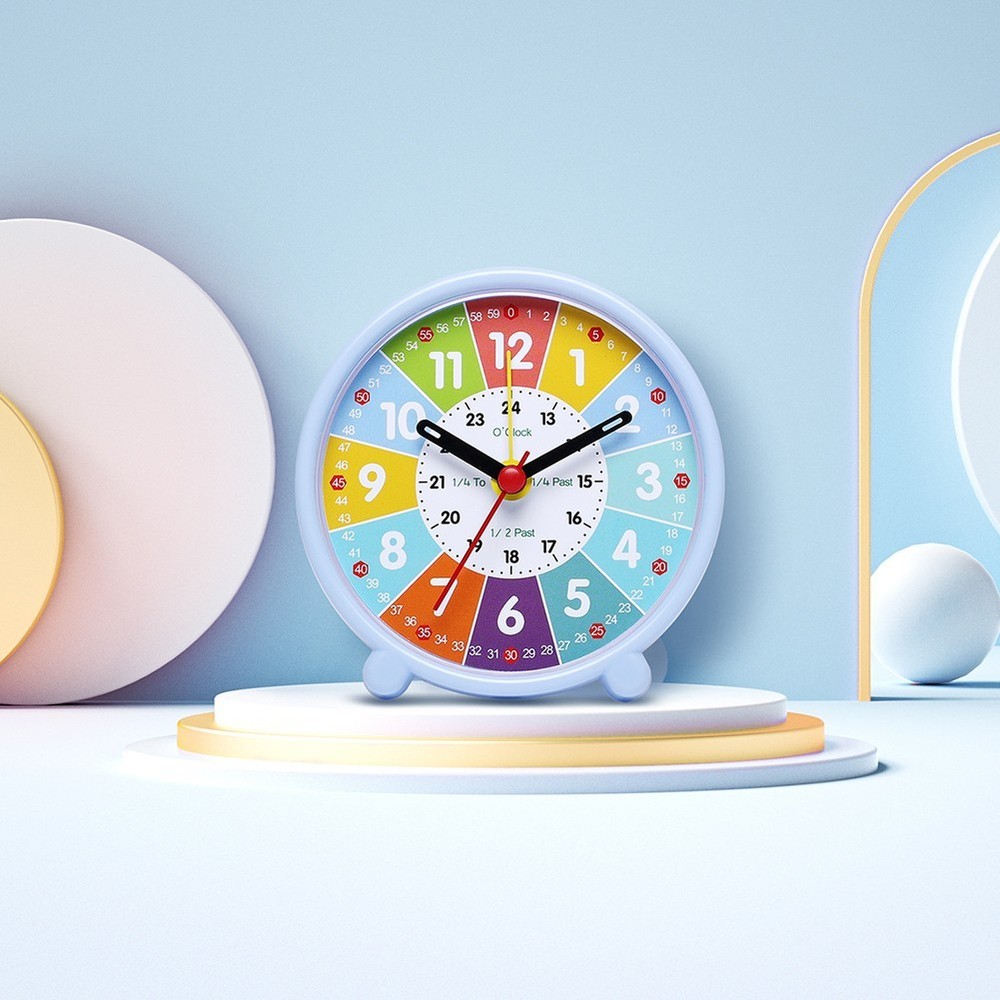 Silent Learning Clock for with Colorful Sections and Easy Hanging Hook