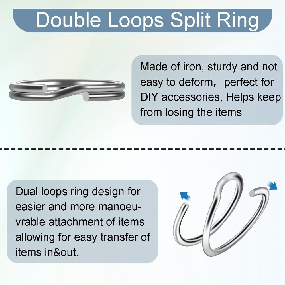 100 PCS 5/8" Small Split Ring for Keychains, Double Loops Round Split Jump Rings