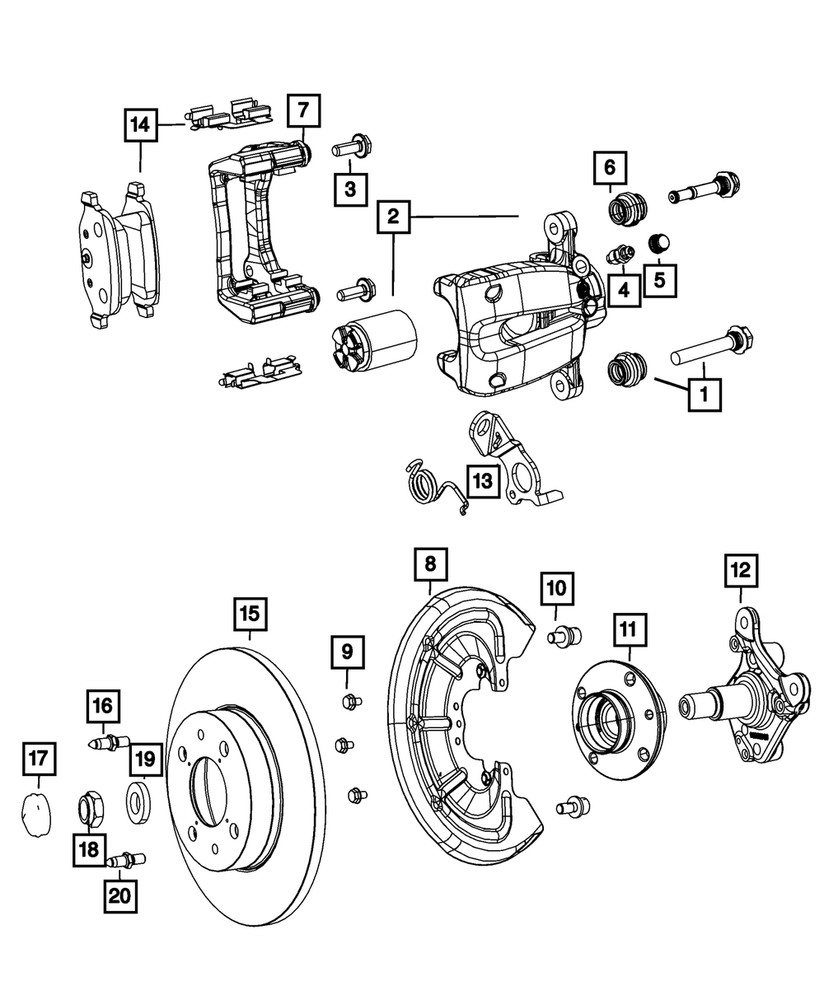 Genuine Mopar Disc Brake Caliper Assembly Left 68206117AA