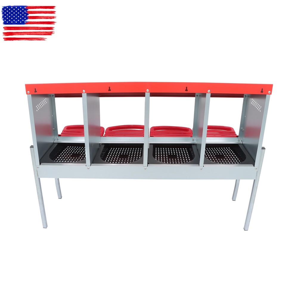 4 Hole Roll Out Chicken Nesting Boxes For Laying Eggs Coop Compartment
