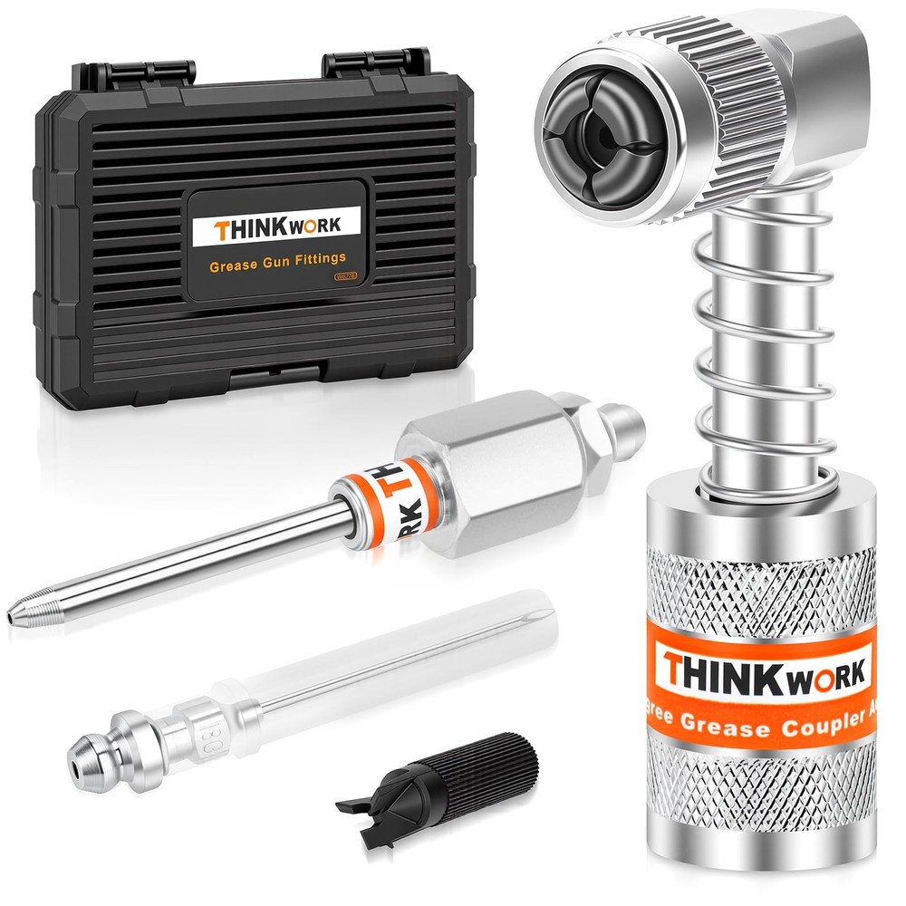 THINKWORK 4PC Quick Connect Greasing Accessory Kit, Grease Gun Couplers with...