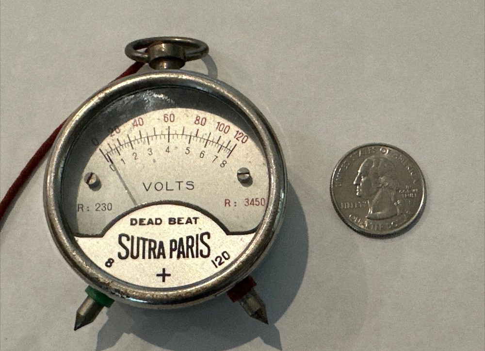 Vintage Sutra Paris Dead Beat Voltmeter Untested Collectable Steampunk