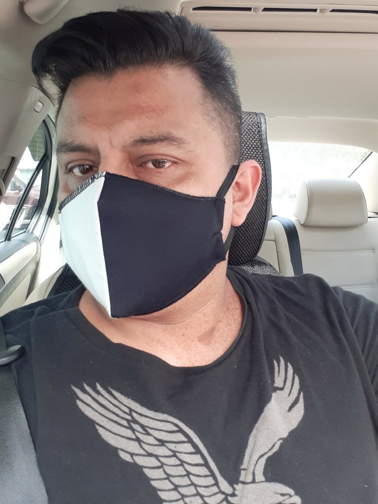 Black and white face mask