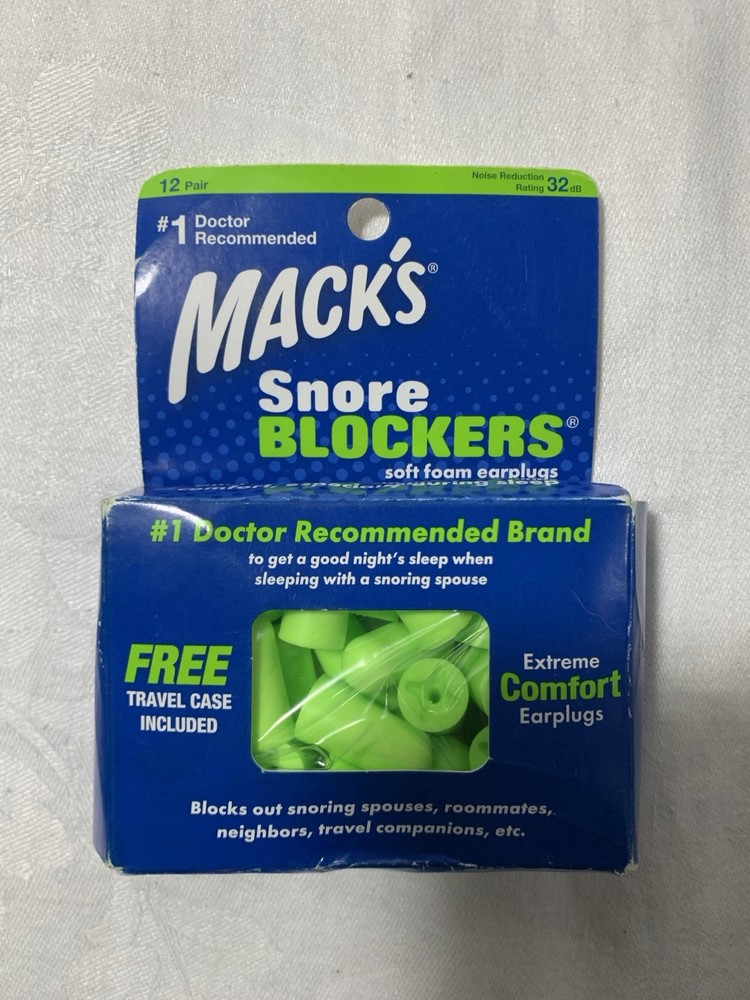 12 Pair Pack Mack's Snore Blockers Soft Foam Earplugs