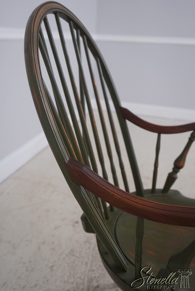 71105: Bench Made Green Painted Loop Back Windsor Armchair